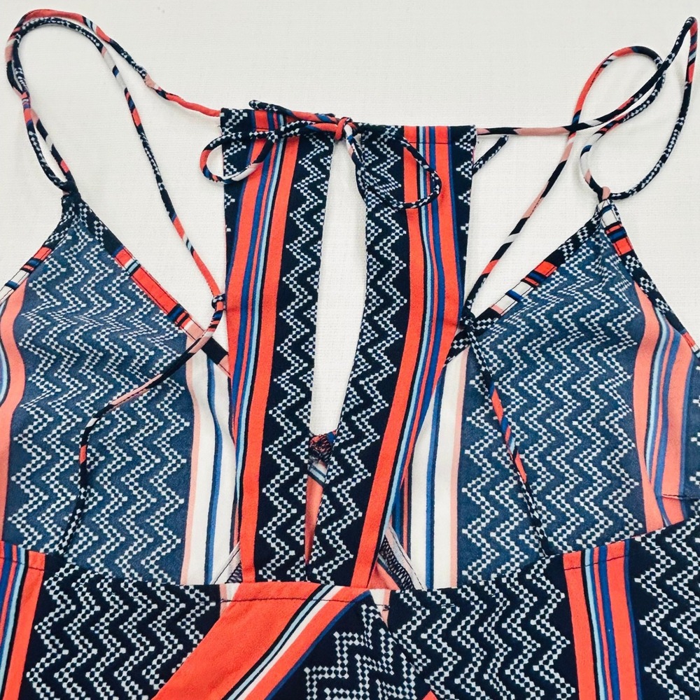 Abercrombie Fitch Strappy Shift Dress S Boho Geometric Summer Flowy Beach Y2K - Picture 9 of 12